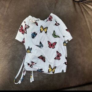 Butterfly Print Shirt - Blue